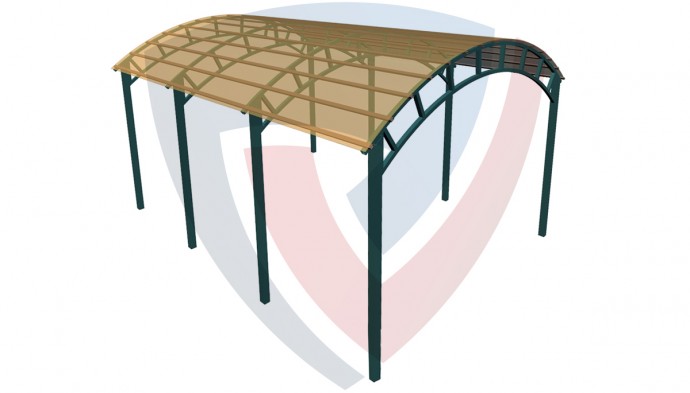 Автомобильный навес с арочной крышей. Тип 3 НордМашСервис