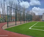 Ограждение школьного стадиона из сварных 2д-панелей для Школа 10 в Череповце 