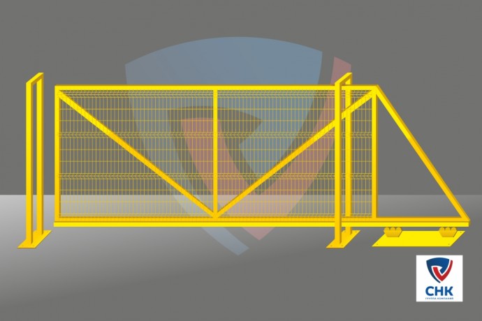 Ворота промышленные откатные СНК НордМашСервис. С диагональными ребрами жесткости - проект.