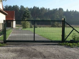 Ворота откатные, ширина 5 м, цинк+полимер